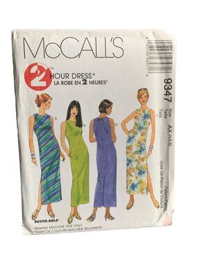 McCalls 2-Hour Dress Pattern 9347 Size 4-6-8 Petite-Able Sewing Uncut